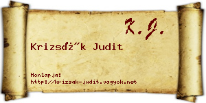 Krizsák Judit névjegykártya