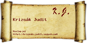 Krizsák Judit névjegykártya